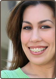 stok photo young latino woman wearing clear ceramic braces